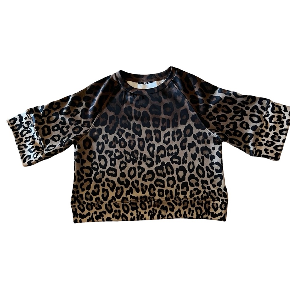 Tahari Leopard Print Scuba Sweatshirt - Picture 4 of 8
